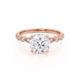 1.0 CT Round Shaped Moissanite Solitaire Pave Style Engagement Ring 2